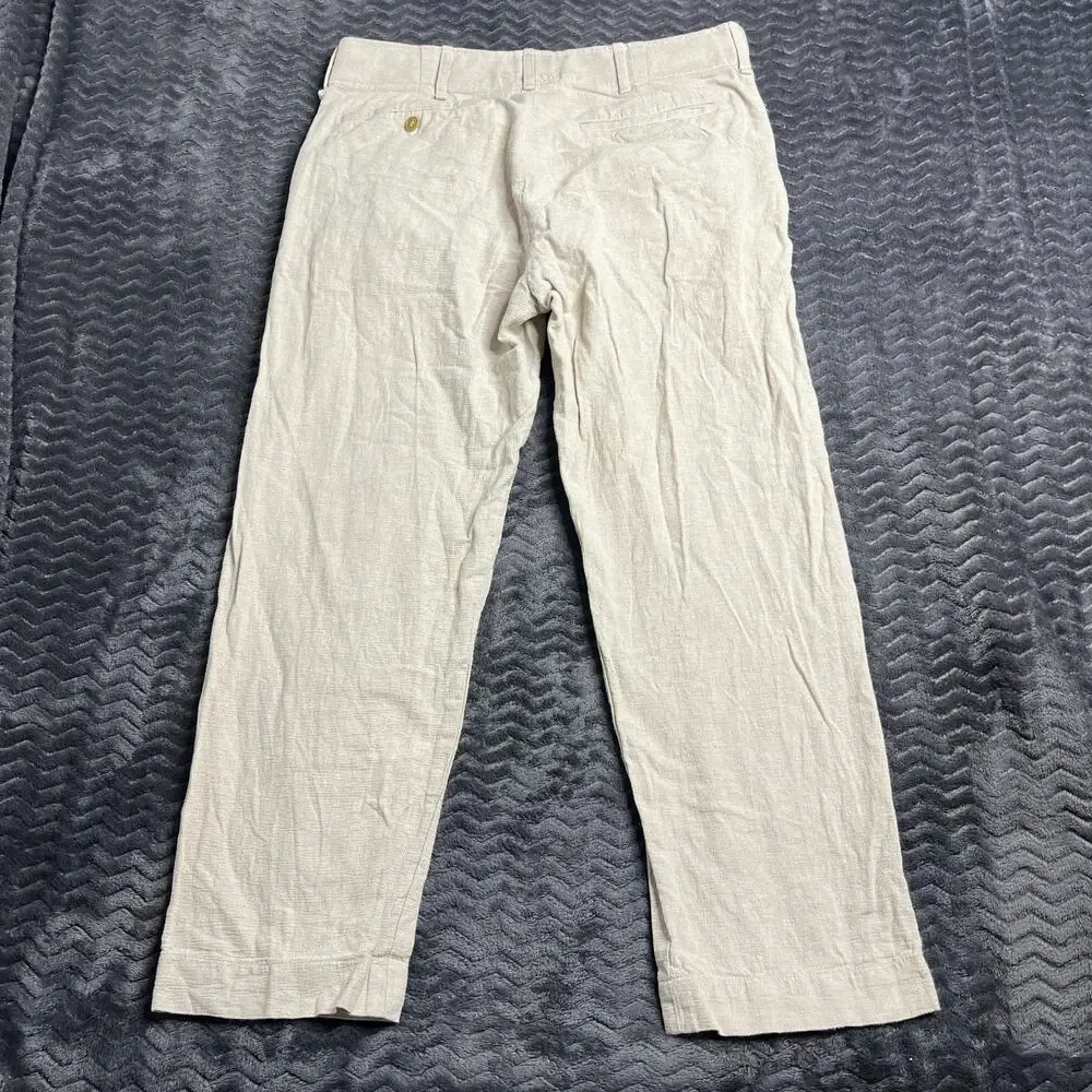 Buck Mason natural linen hopsack carry on pants trousers size 30
